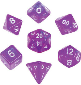 Metallic Dice Games Mini 7-set Dice - Stardust Purple