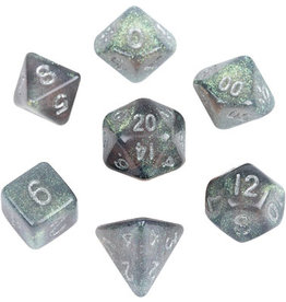 Metallic Dice Games Mini 7-set Dice - Stardust Gray / Silver