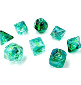 Chessex Chessex Lab Dice 7-set Tube - Poly Kelp / Light Green Luminary