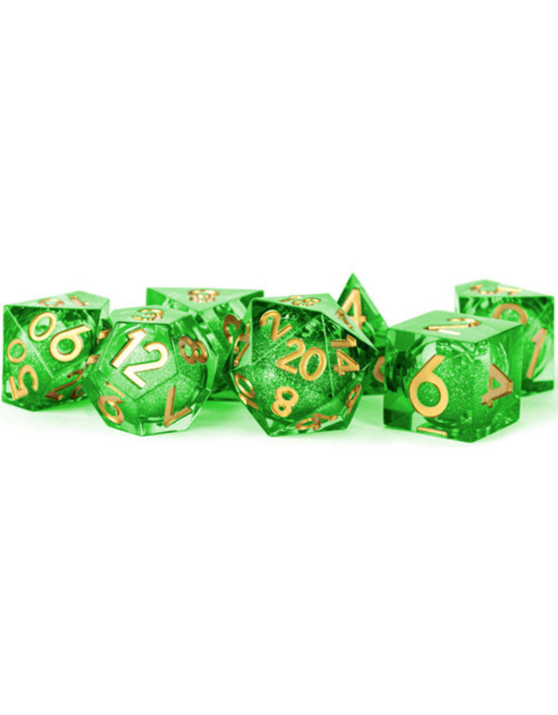 Metallic Dice Games Handcrafted Dice 7-Set Liquid Core - Aegis of Hope