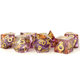 Metallic Dice Games Handcrafted Dice 7-Set Liquid Core - Aether Abstract