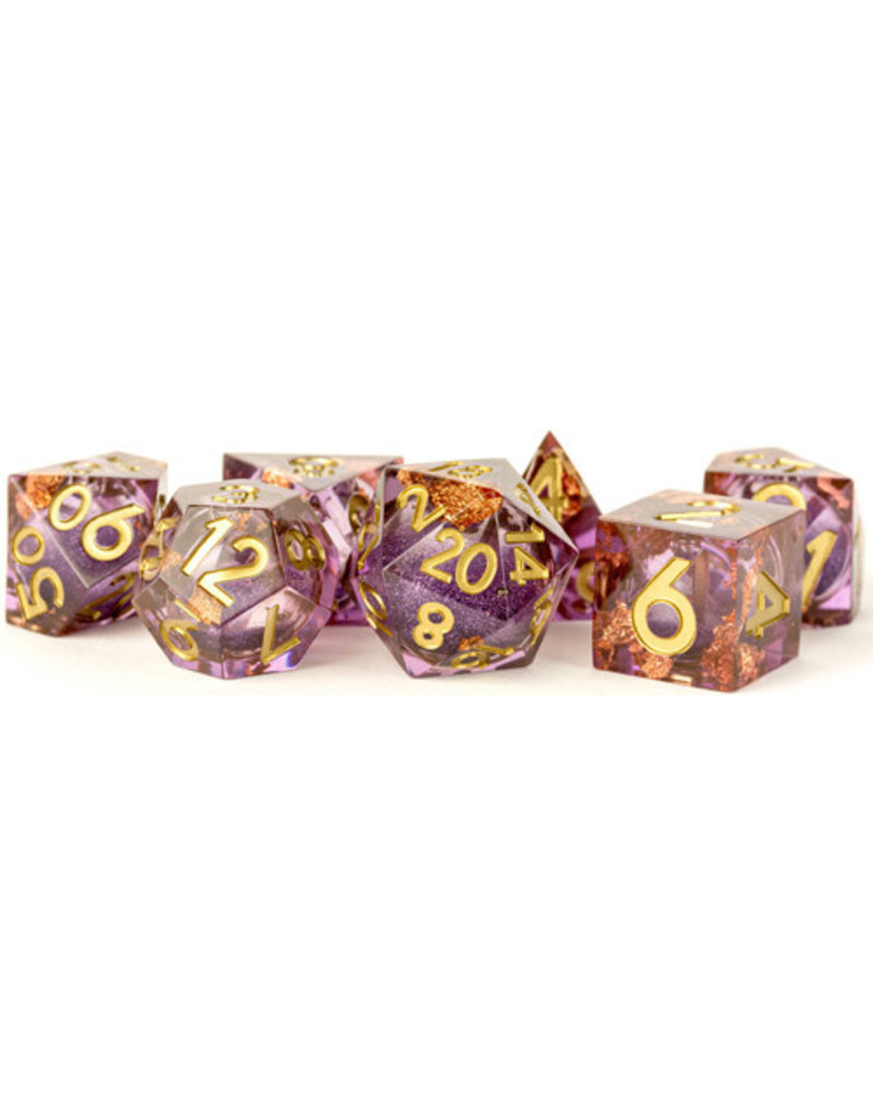 Metallic Dice Games Handcrafted Dice 7-Set Liquid Core - Aether Abstract