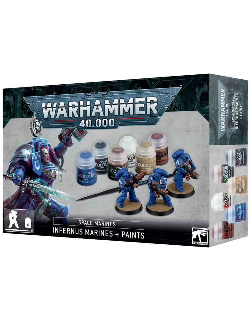 Games Workshop Warhammer 40K Infernus Marines + Paints