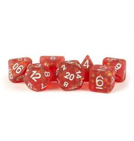 Metallic Dice Games Metallic Dice Games 7-Set Icy Opal - Red with Silver Numbers