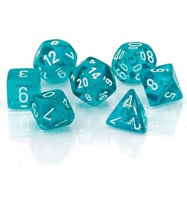 Chessex Chessex 7-Set Dice Cube Translucent Teal/white