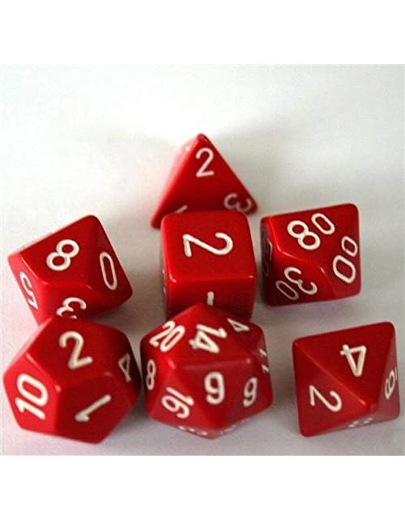 Chessex Chessex 7-Set Dice Cube Opaque Red/white