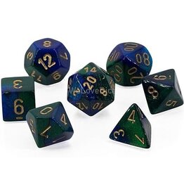 Chessex Chessex d6 Dice Cube 16mm Gemini Blue and Green with Black (12)
