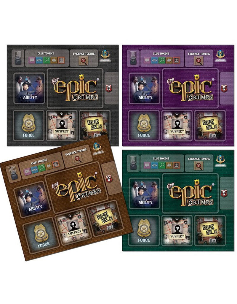 Gamelyn Games Tiny Epic Crimes 4 Pack Player Mats - Retail Packed