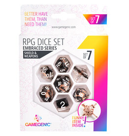 Gamegenic Gamegenic RPG Dice Set - Shield & Weapons - Galaxy Series
