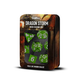 Metallic Dice Games Dragon Storm Silicone Dice 7-Set - Green Dragon Scales