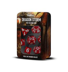 Metallic Dice Games Dragon Storm Silicone Dice 7-Set - Red Dragon Scales