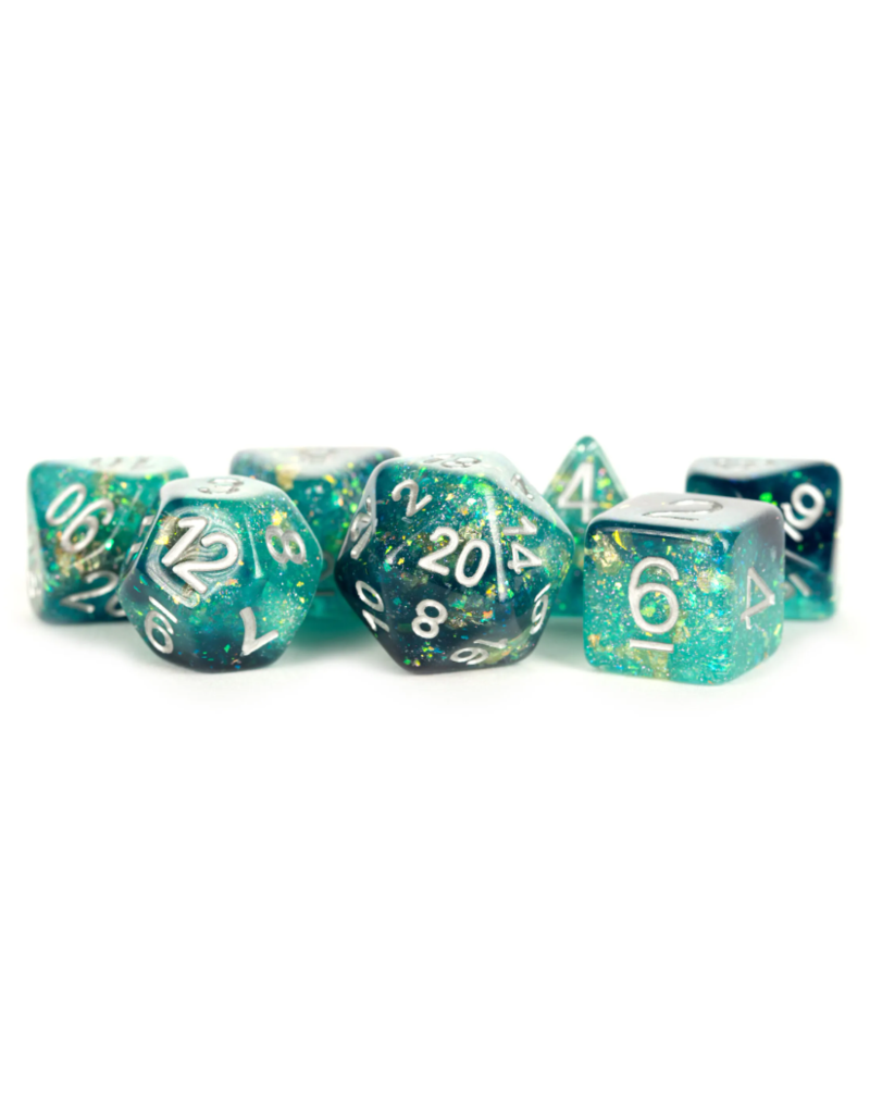 Metallic Dice Games Metallic Dice Games 7-Set Eternal Resin Teal and Black