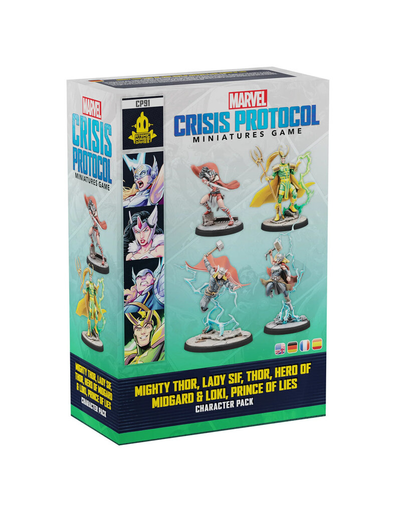 Atomic Mass Games Marvel Crisis Protocol Mighty Thor, Lady Sif, Thor, Hero of Midgard & Loki, Prince of Lies
