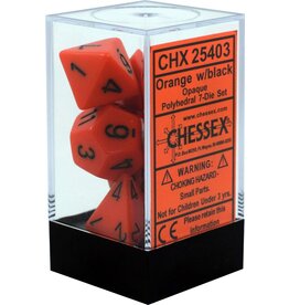 Chessex Chessex 7-Set Dice Cube Opaque Orange with Black