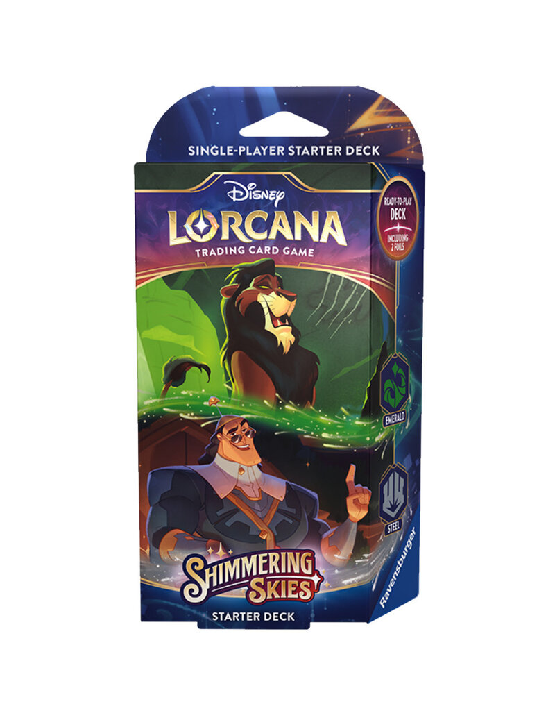 Ravensburger Disney Lorcana TCG - Shimmering Skies Starter Deck Emerald/Steel