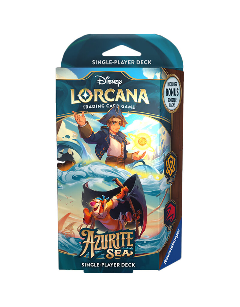 Ravensburger Disney Lorcana TCG - Azurite Sea Starter Deck - Jim Hawkins & Tigger (Amber/Ruby)