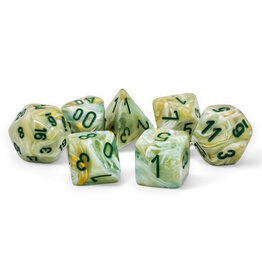 Marble: Mega-hedral Green/Dark Green 7-Set Dice