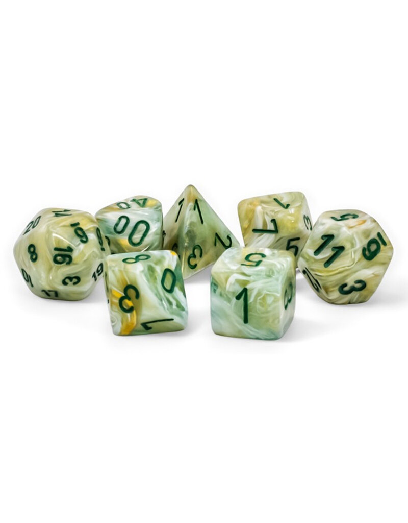 Marble: Mega-hedral Green/Dark Green 7-Set Dice