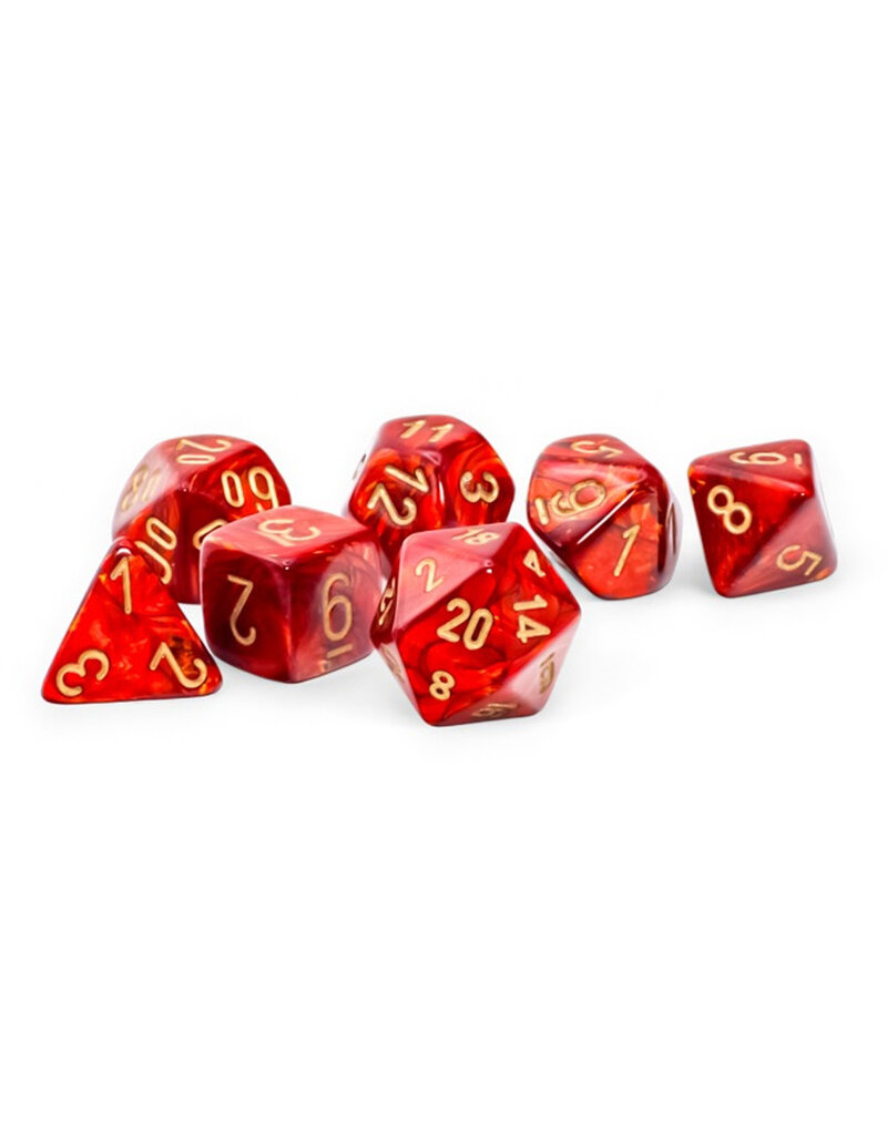 Scarab: Mega-hedral Scarlet/Gold 7-Set Dice