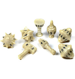 Tabletop Tycoon Polyhero Cleric 8 Dice Set - Celestial Ivory