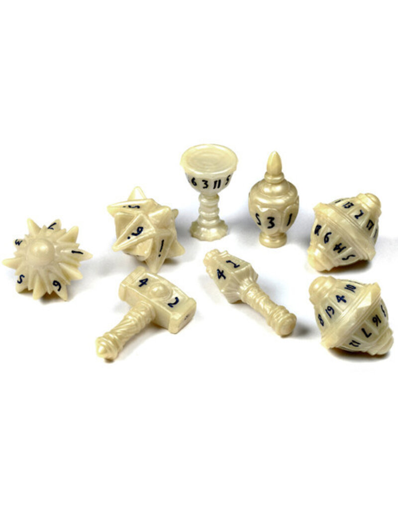 Tabletop Tycoon Polyhero Cleric 8 Dice Set - Celestial Ivory