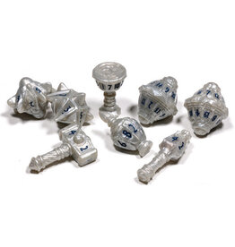 Tabletop Tycoon Polyhero Cleric 8 Dice Set - Spirited Steel