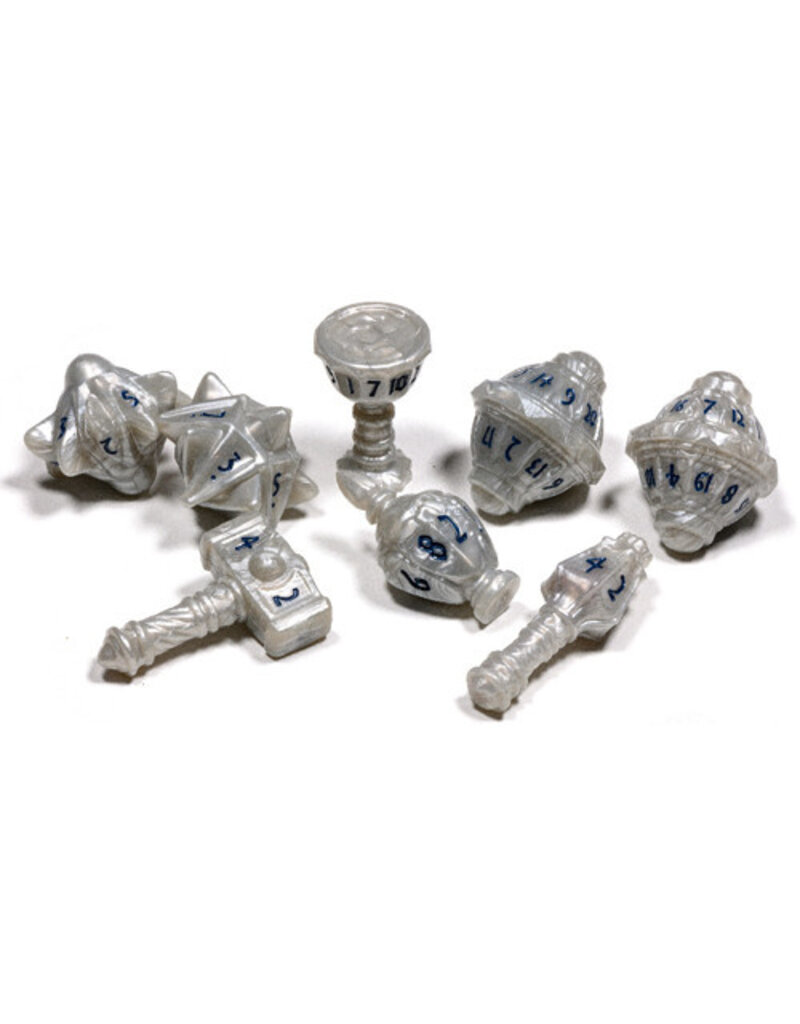 Tabletop Tycoon Polyhero Cleric 8 Dice Set - Spirited Steel