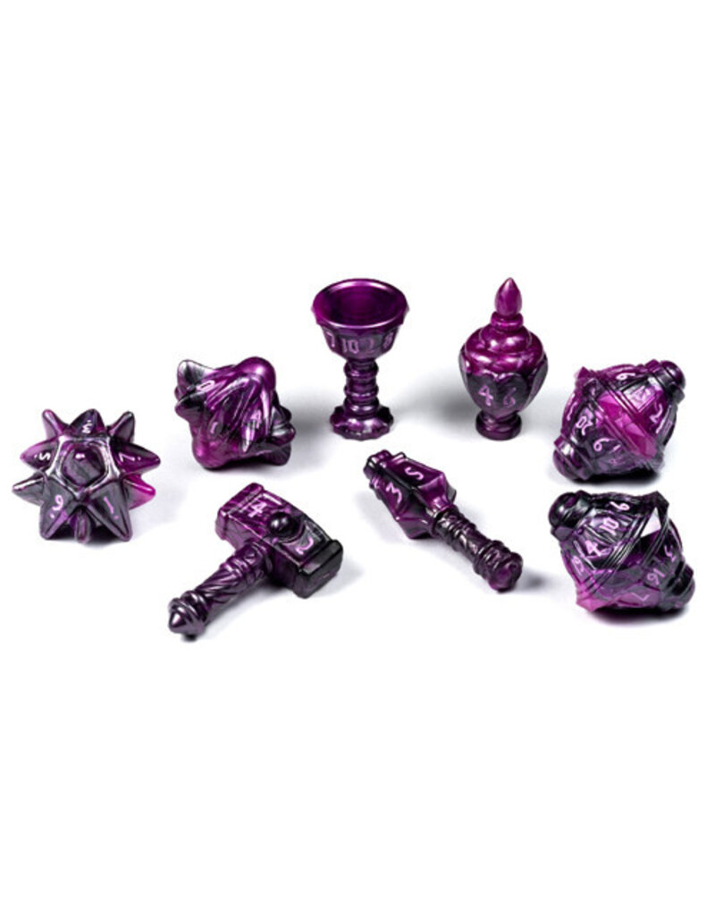 Tabletop Tycoon Polyhero Cleric 8 Dice Set - Vile Violet