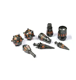 Tabletop Tycoon Polyhero Warrior 8 Dice Set - Steel Grey
