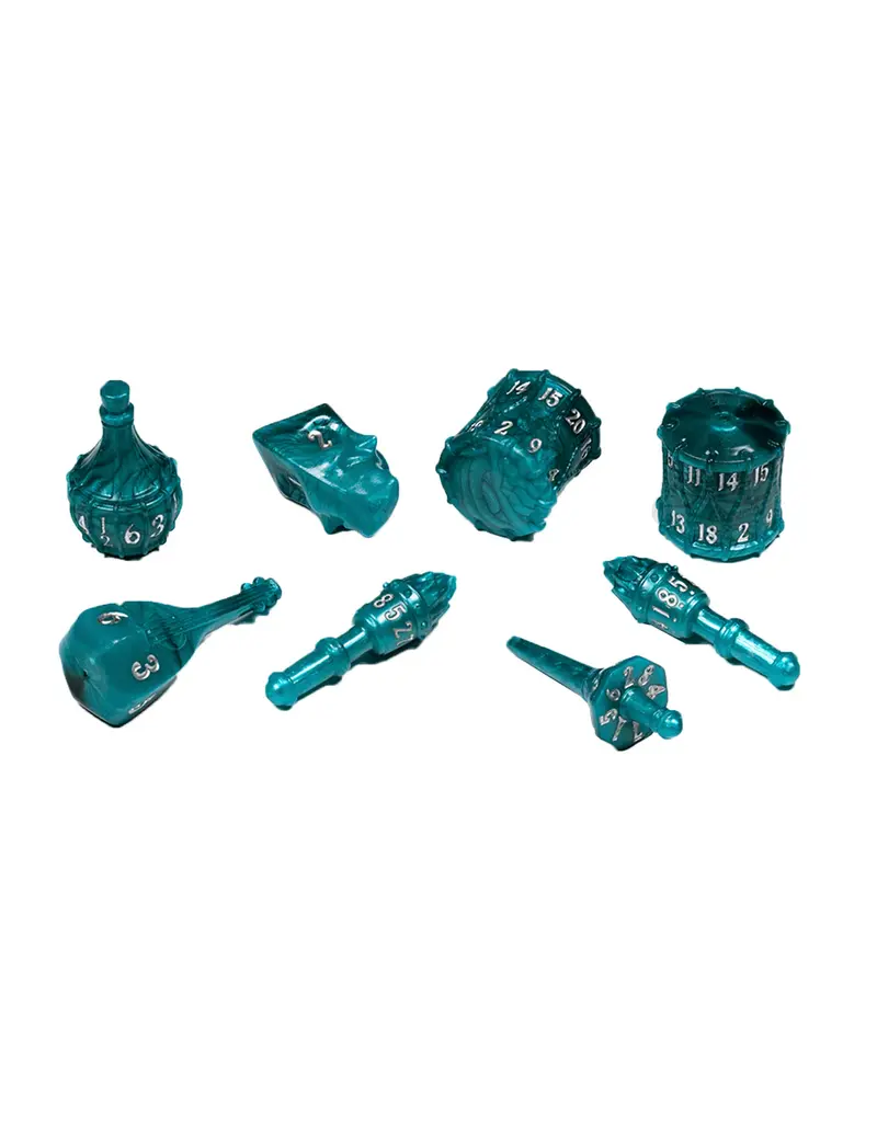 Tabletop Tycoon Polyhero Bard 8 Dice Set - Telltale Teal