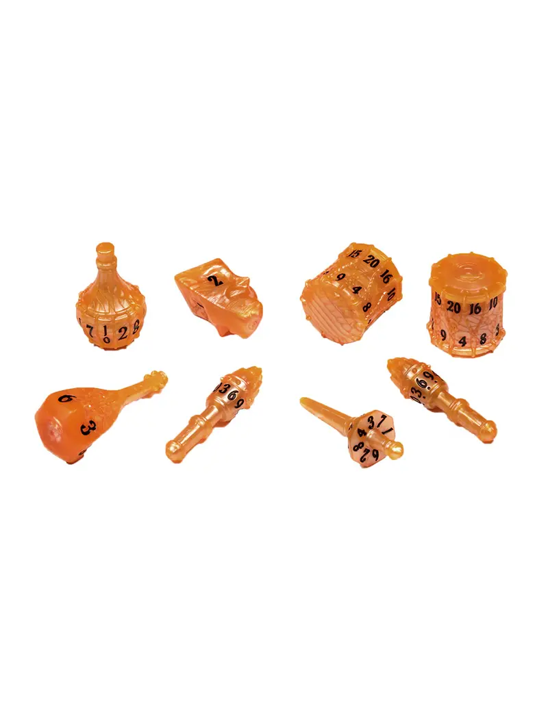 Tabletop Tycoon Polyhero Bard 8 Dice Set - Amber Ale