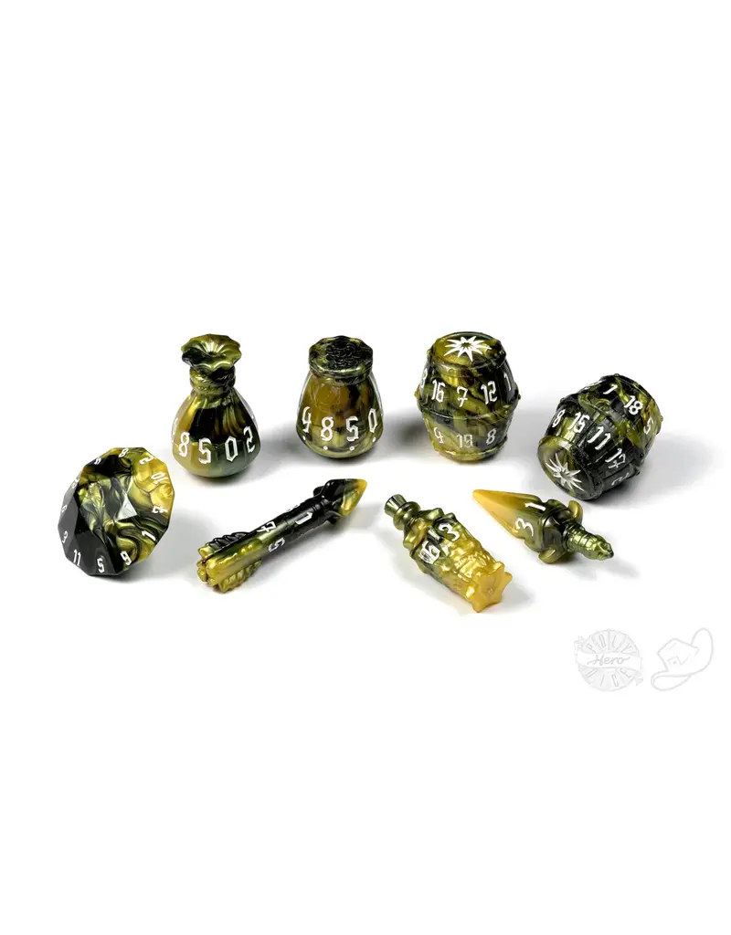 Tabletop Tycoon Polyhero Rogue 8 Dice Set - Slick Serpent