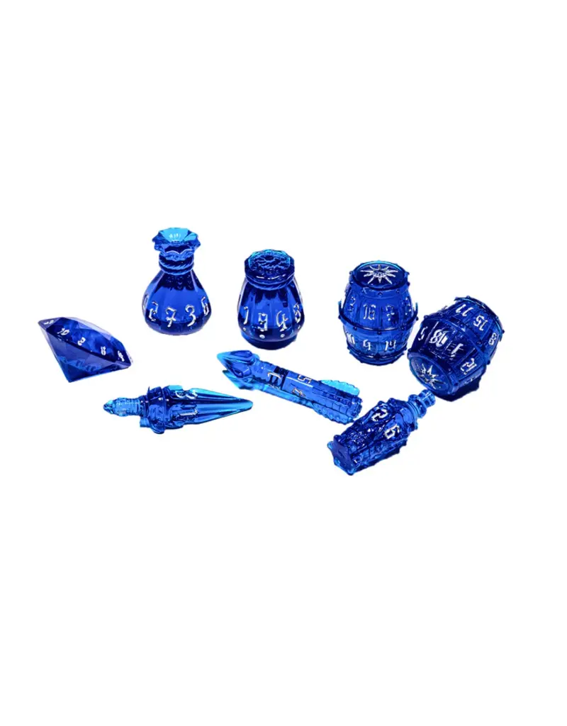 Tabletop Tycoon Polyhero Rogue 8 Dice Set - Sapphire Scoundrel