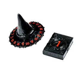 Tabletop Tycoon Polyhero Wizard d20 Wizard Hat and d2 Spellbook - Shadow