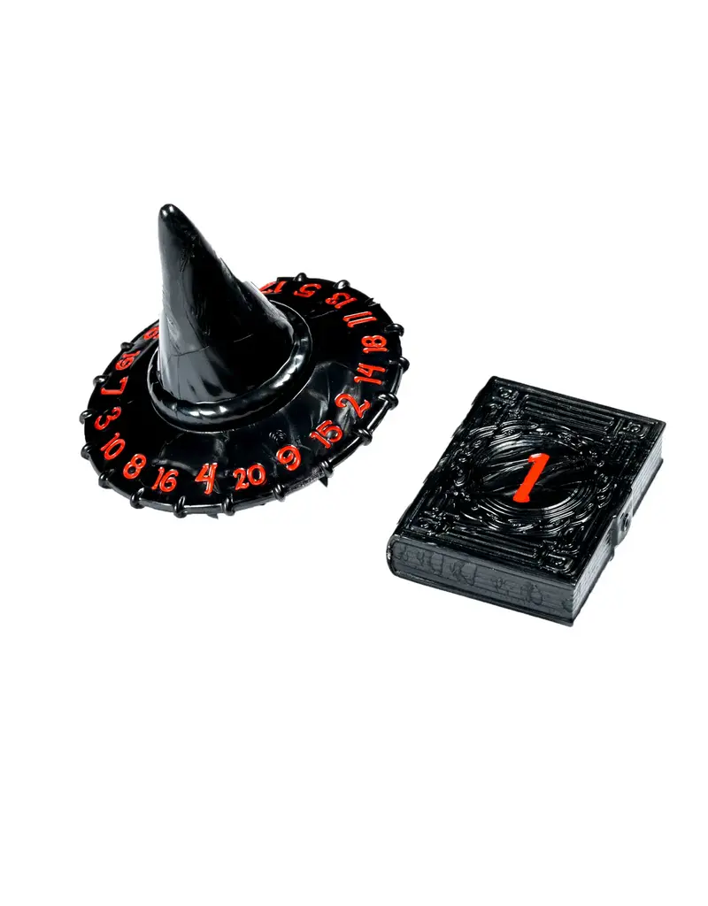 Tabletop Tycoon Polyhero Wizard d20 Wizard Hat and d2 Spellbook - Shadow