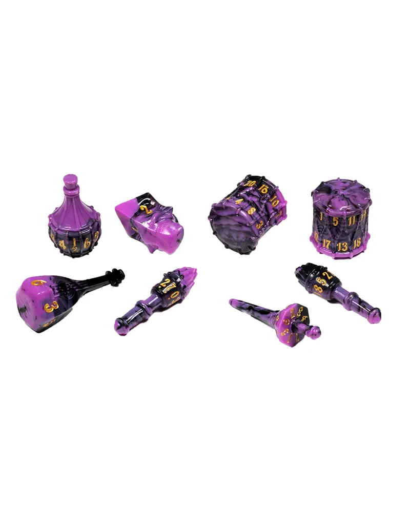 Tabletop Tycoon Polyhero Bard 8 Dice Set - Violet Lullaby