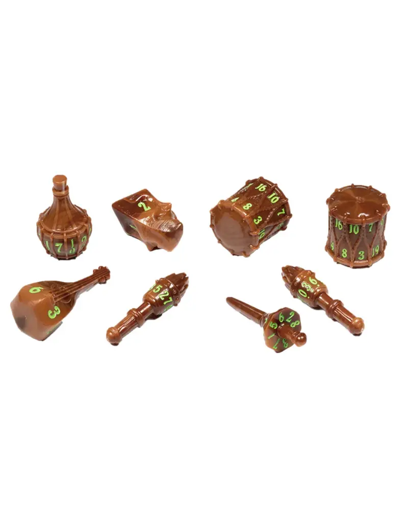 Tabletop Tycoon Polyhero Bard 8 Dice Set - Woodland Verse