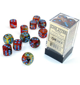 Chessex Chessex d6 Luminary Dice Cube 16mm Nebula Primary with Blue (12)