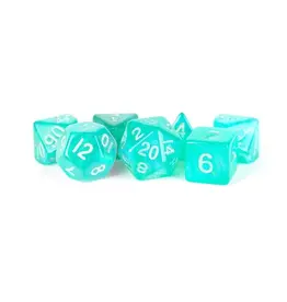 Metallic Dice Games Fanroll Acrylic Poly Dice 7-Set Stardust Teal