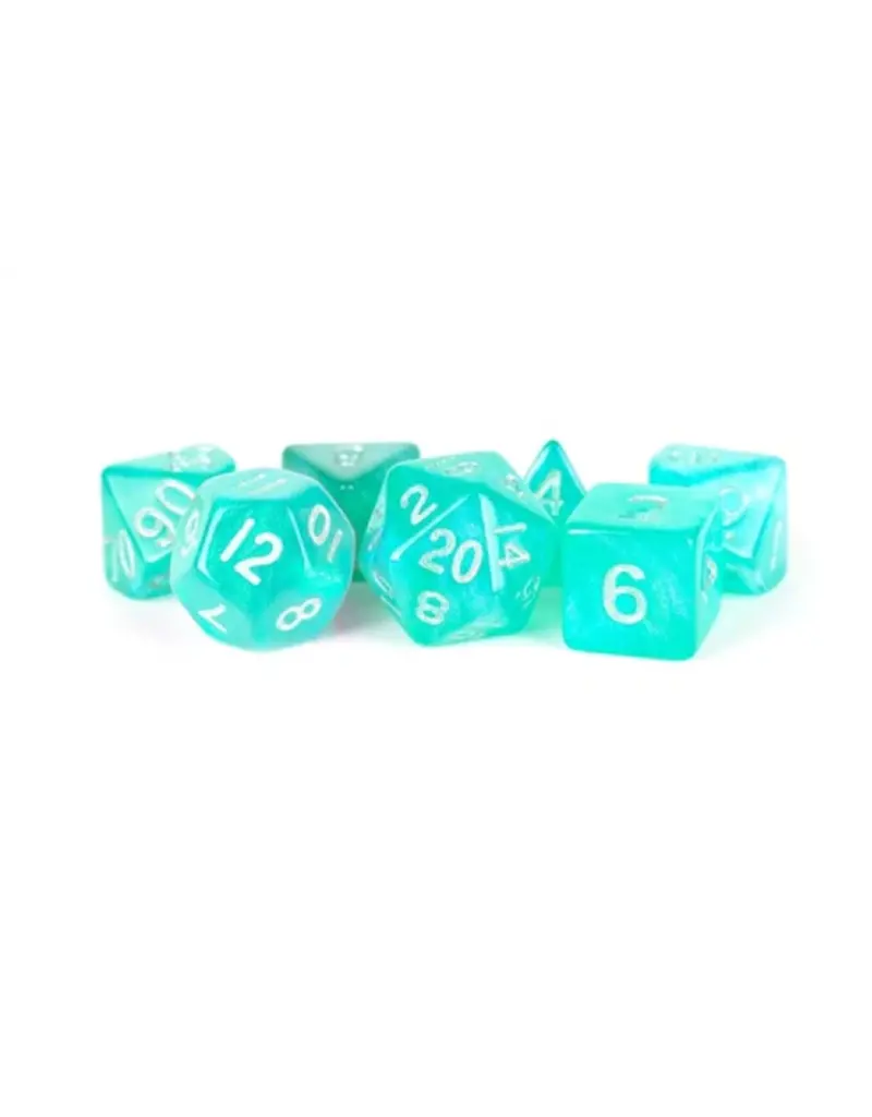 Metallic Dice Games Fanroll Acrylic Poly Dice 7-Set Stardust Teal