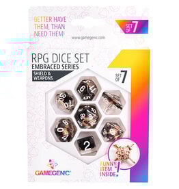 Gamegenic Embraced Series: Shield & Weapons - Gamegenic RPG Dice Set
