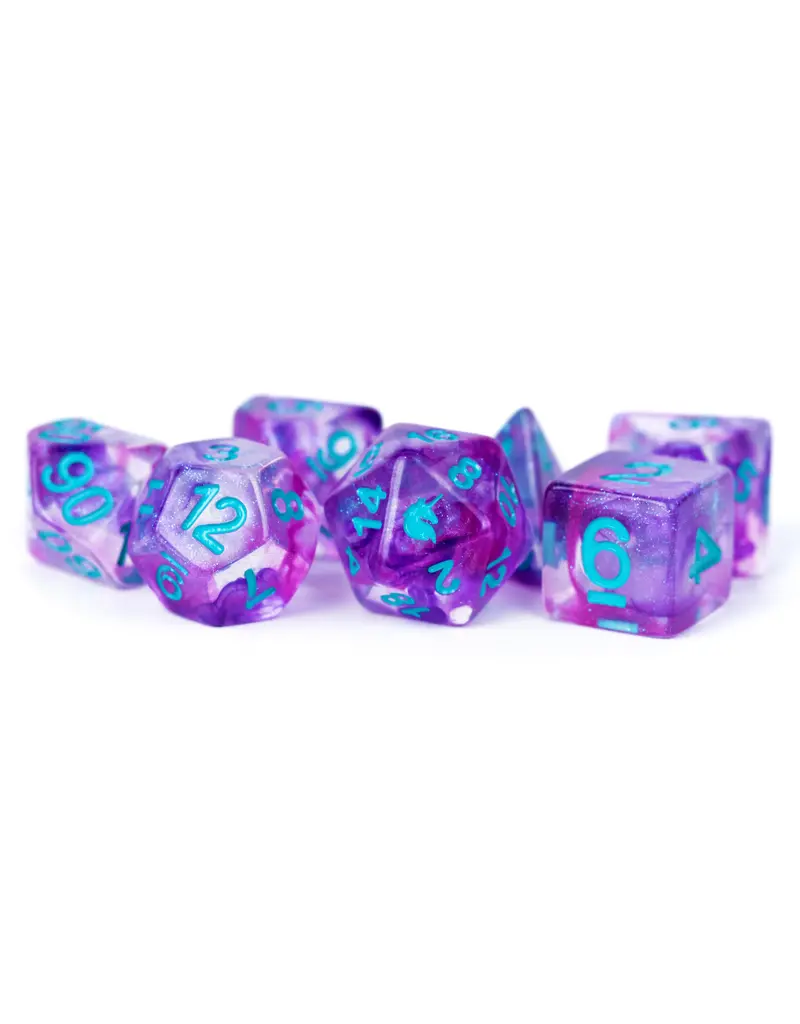 Metallic Dice Games Metallic Dice Games 7-Set Unicorn Dice - Violet Infusion