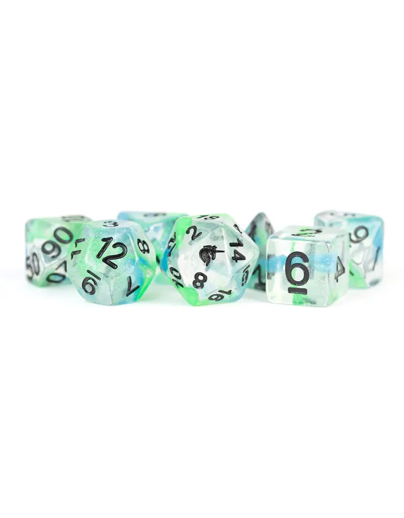 Metallic Dice Games Metallic Dice Games 7-Set Unicorn Dice - Sea Kelp
