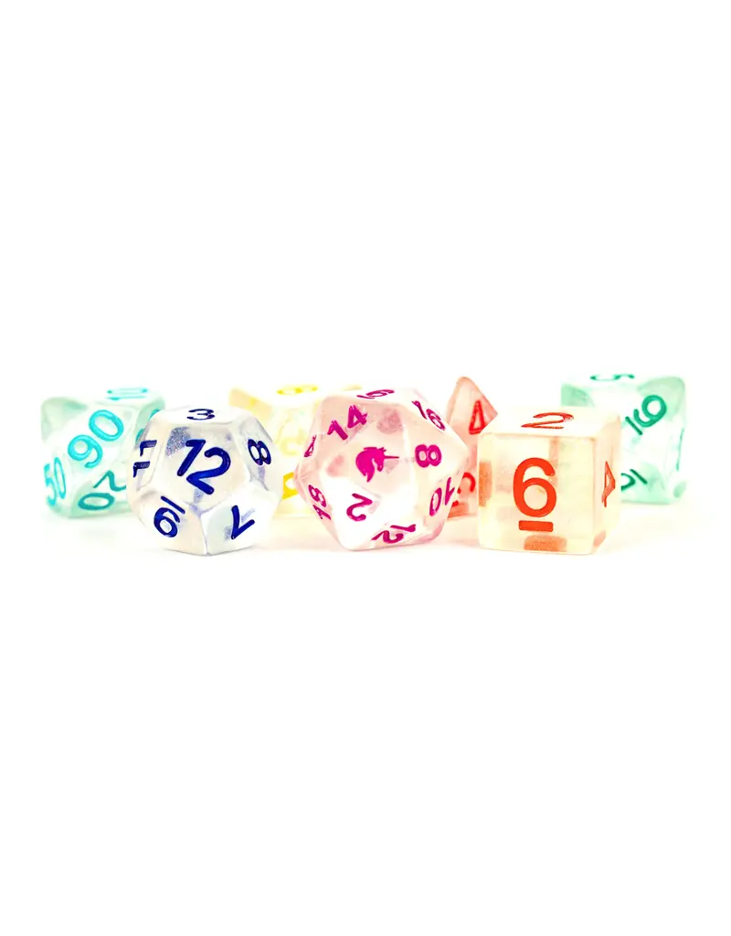 Metallic Dice Games Metallic Dice Games 7-Set Unicorn Dice - Rainbow Ice