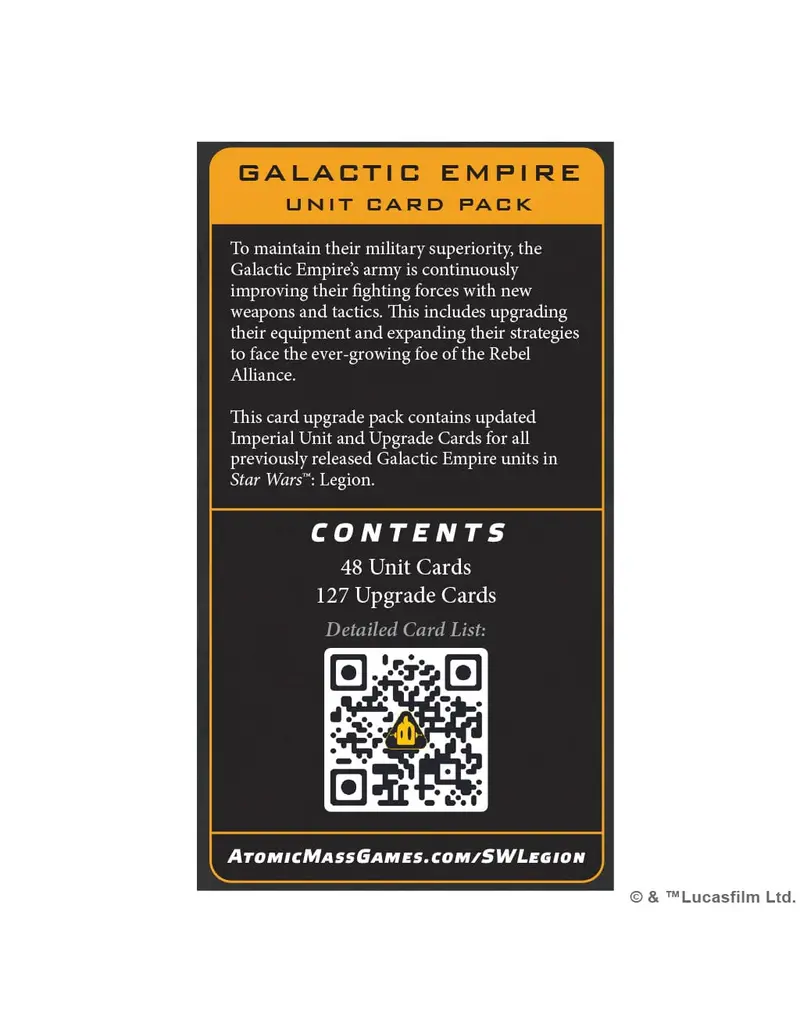 Atomic Mass Games Star Wars: Legion - Galactic Empire - Unit Card Pack