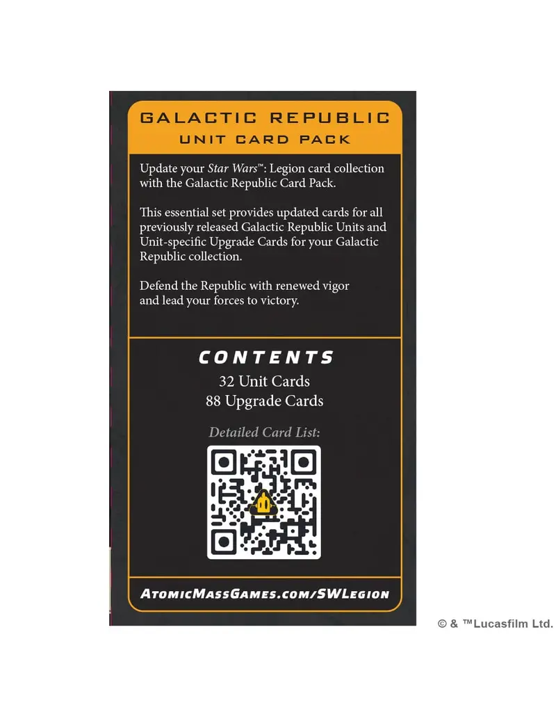 Atomic Mass Games Star Wars: Legion - Galactic Republic Card Pack