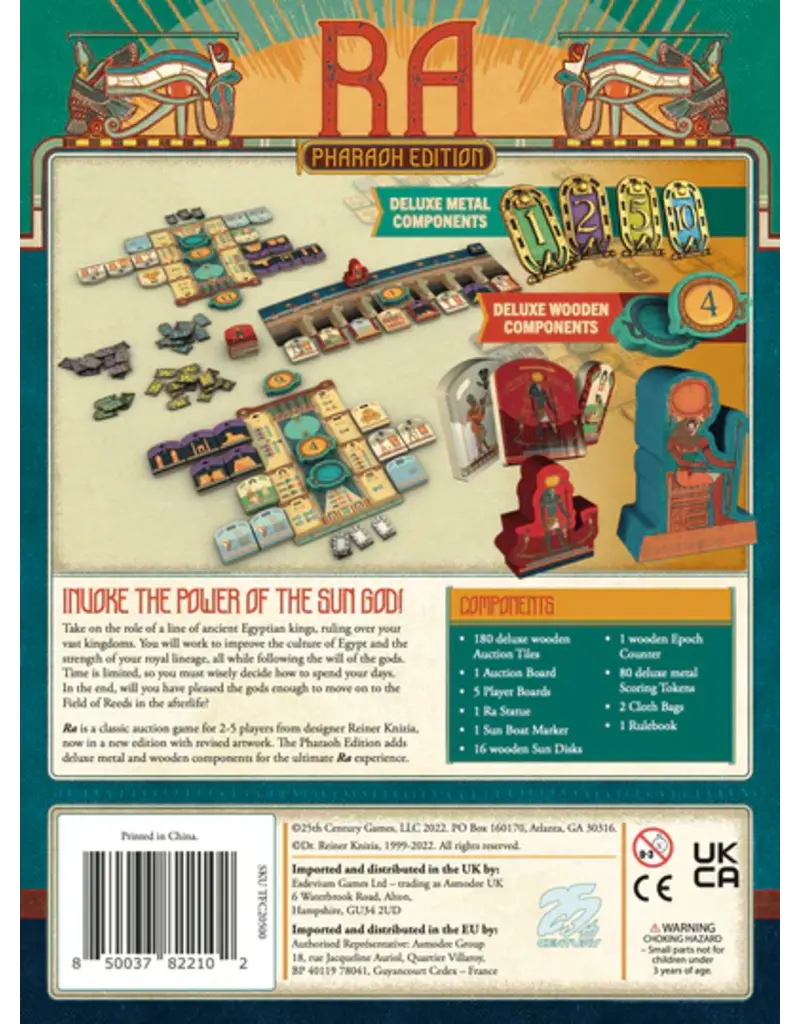 25th Century RA Board Game - Kickstarter Wood Pharoah Edition