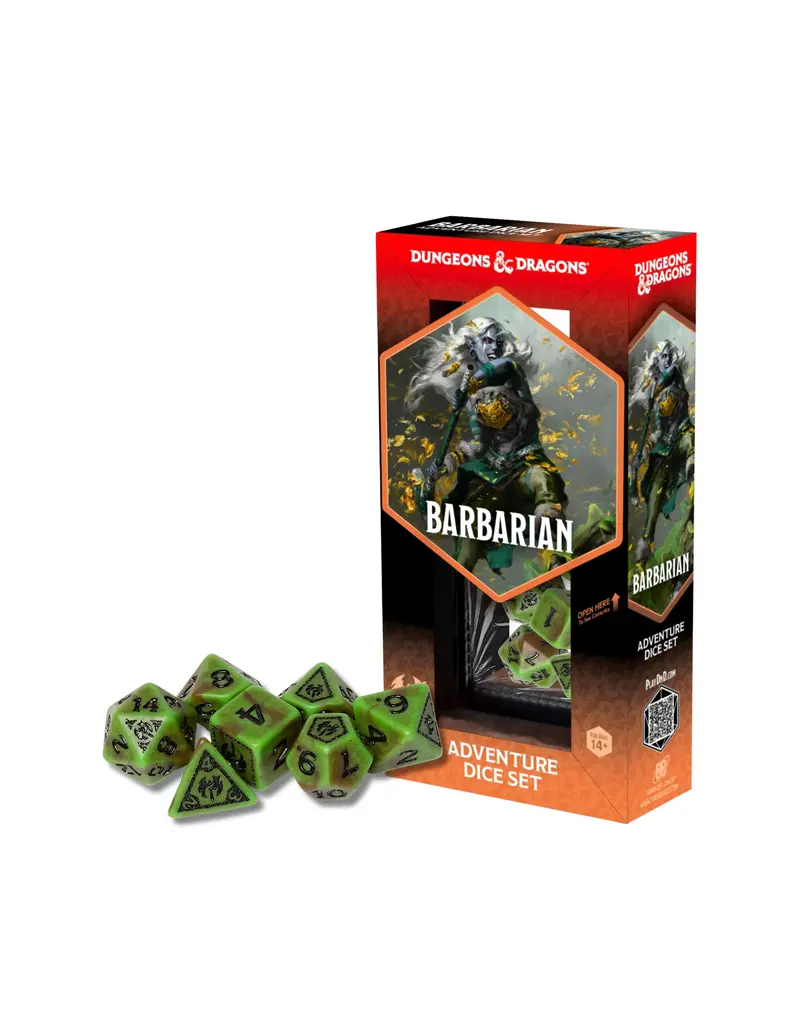 Wizards of the Coast D&D Adventure Dice Set - Barbarian: Green, Brown