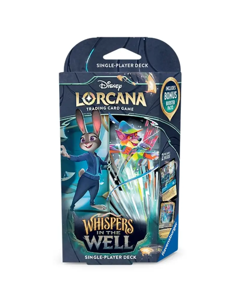 Ravensburger Disney Lorcana: Whispers in the Well - Judy Hopps & Robin Hood Sapphire & Steel Starter Deck