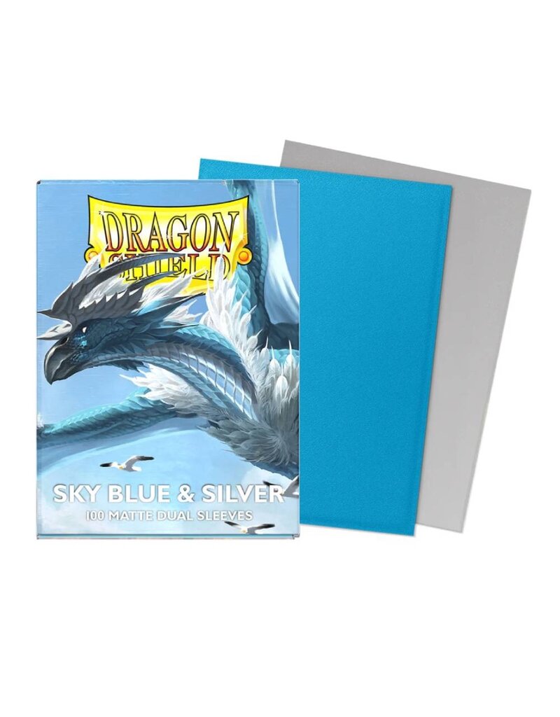 Arcane Tinmen Dragon Shield: Matte Dual Sky Blue & Silver (100)